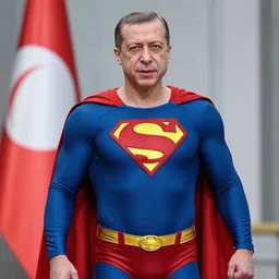 recep tayyip erdogan dressed as a superhero
