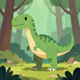 an illustration of a dinosaur k 0. 2 8 6 in the woods, trending on artstation, central composition, very cartoon, shape focus, high detailed, by anton fadeev