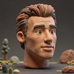 rocky sylvester stallone! clay! very close detailed sculpted head , style: professional claymation puppet  clay , by guldies