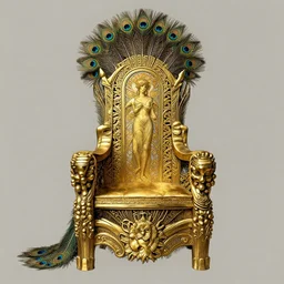 an art deco throne made of peacock feathers and gold, concept art, intricate, sharp focus, illustration, alexandros pyromallis, bouguereau, rutkowski, artgerm, alphonse mucha