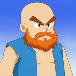wii screenshot of angriestpat in xenoblade chronicles, bald with orange beard