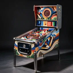photo of a pinball machine designed by MC Escher