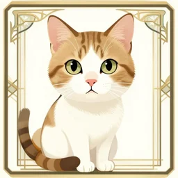 a beautiful cat in the style of art deco