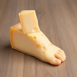 a foot made up of cheese
