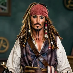 Jack Sparrow as an anime character from One Piece. Beautiful. 4K.