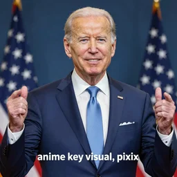 “joe Biden anime key visual, pixiv”