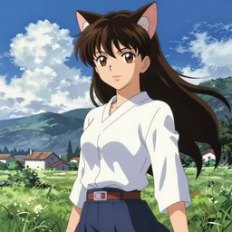 catgirl drawn in the style of Hirohiko Araki, coloured,