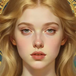 beautifully symmetrical face, portrait of young woman blessed with ever - increasing physical and mental perfection, realism, blonde hair, plush lips, perfect face!! intricate, elegant, highly detailed, vision of holy perfection!! digital painting, artstation, concept art, smooth, sharp focus, illustration, humanity, art by artgerm and greg rutkowski and alphonse mucha