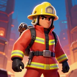 brawlstars firefighter character, digital painting by akihiko yoshida, beautiful