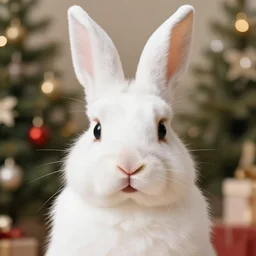 a christmas bunny, perfect face, photographed