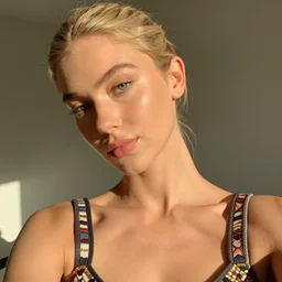 1 9 2 0 s photograph of an olive skinned blonde female model in her twenties, her hair pinned up, wearing a designer top, looking coy, focused on her neck, photo realistic, extreme detail skin, natural beauty, no filter, slr, golden hour, 4 k, high definition, selfie