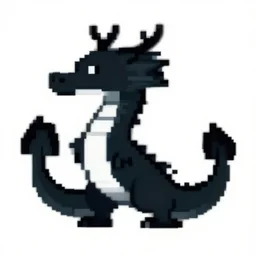 low resolution pixel art of a dragon, simple, digital art