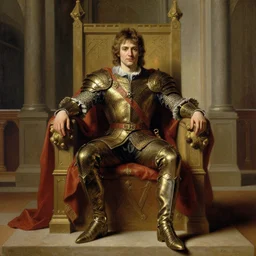 attractive arthur pendragon, posing in the throne room of camelot highly detailed painting by gaston bussiere, craig mullins, j. c. leyendecker