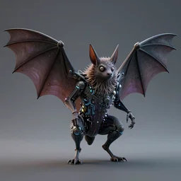 a cybernetically enhanced bat, digital art, 3 d render, blender