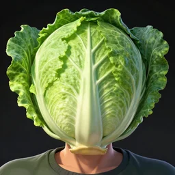 cabbage headed man, symmetrical, highly detailed, digital art, sharp focus, trending on art station, anime art style