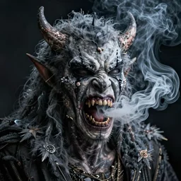 monster inspired by smoke with hungry make up photographed by sally gall