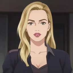 portrait margot robbie in steins gate, anime