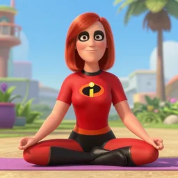 maxim playboy redhead lois griffin yoga pin - up. incredibles 2 ( 2 0 1 8 ). pixar studios official media. cinematic still. hot day