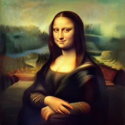 mona lisa by bob ross,