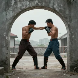 punching someone through a portal