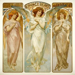 a painting of a beautiful angel by rebecca guay and by john william waterhouse and by arthur rackham and by alphonse mucha, art noveau, neo-classical, detailed, proportional