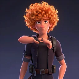illustration of curly orange hair men as a pixar film poster, cool pose, smooth, intricate, octane, reflects, masterpiece artwork, ultra detailed, artgerm, digital art, trending on artstation, behance, deviantart
