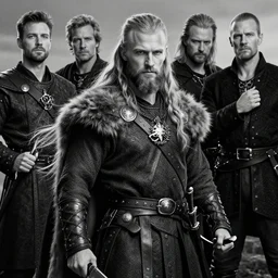 highly detailed beautiful black and white photography of a viking, sharp focus, dynamic lighting, elegant harmony, beauty, masterpiece, by riccardo federici, by craig mullins, by greg tocchini, by greg rutkowski