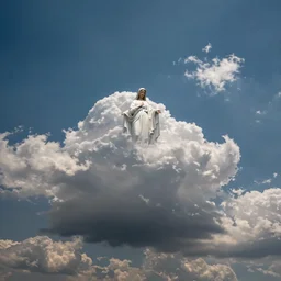 wide angle sky with [ ~ < ~ virgin mary cloud ~ > ~ ] in center, illusion