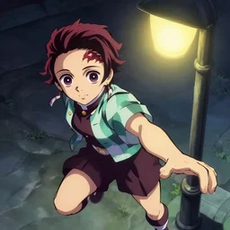 emma watson in heavens feel movie, demon slayer, ufotable, kyoani, high quality, deviantart, under street lamp, on a street at night, fate stay night, unlimited blade works, greg rutkowski, high resolution, dynamic pose, close up, street clothes, action, anime, high angle, sakuga