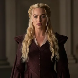 Margot Robbie as Cersei Lannister, photo realistic, volumetric lighting