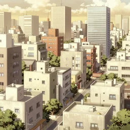 japanese town, neighborhood, modern neighborhood, japanese city, underground city, modern city, tokyo - esque town, 2 0 0 1 anime, cel - shading, compact buildings, sepia sunshine