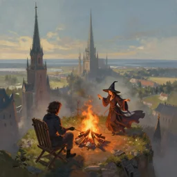 you want a view from the spire, you want a seat by the stake and a rhythm of a witch dancing around the fire, artstation