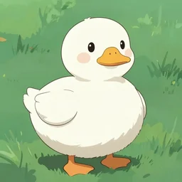 cute round pure white call duck, studio ghibli, disney, greg rutkowski, alena aenami