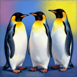 Penguins in the style of Mondrian, Surrealism, HD artwork, Wikimedia, google arts and cultures,