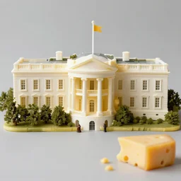 A model of the White House made out of cheese