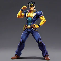 anime style jojo bizarre homer simpson character art high detail ultra detailed full body cool stance
