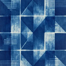 shibori katazome indigo wallpaper depicting modern geometric patterns