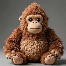 stuffed animal sasquatch, high detail, realistic, 4 k,