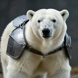 portrait of a armored polar bear. hyper realistic, digital art, intricate, high detail.