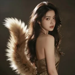 Girl with a tail, furry tail