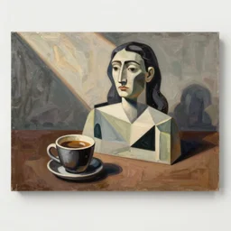 .☕🥐🌅🕗🌻.🐓 painting by Picasso