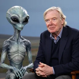 david attenborough interview with a grey alien television photo