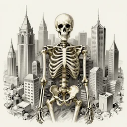 city of skeletons by by ueshiba riichi illustration, highly detailed, concept art