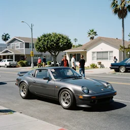 8 k live action still from a terrence malick neon genesis evangelion film : fujifilm 8 k 1 4 0 mm photograph of 9 0 s street racer car parked in sunny santa cruz neighborhood,