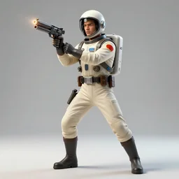 1 9 5 0 s style retro sci - fi ray - gun wielding space cadet. action pose. intrigue. gta cover art. digital. trending on artstation. masterpiece. rule - of - thirds. golden - mean. masterwork. classic.