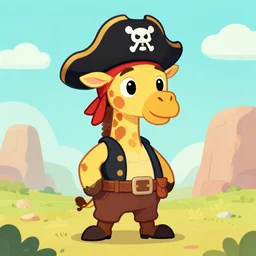 giraffe pirate cartoon character