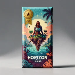 horizon zero dawn island inspired conceptual chocolate bar packaging, kerala motifs, label design, behance, pinterest, packaging of the world, award, front label, packaging design, octane render