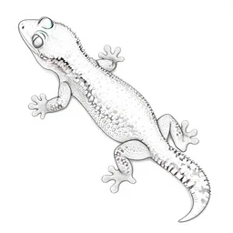 a line art of a gecko