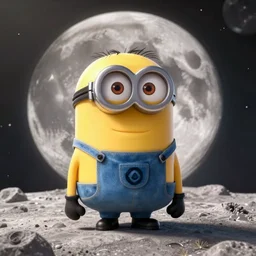 photo of minions on the moon