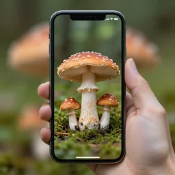 photo of a mushroom iphone